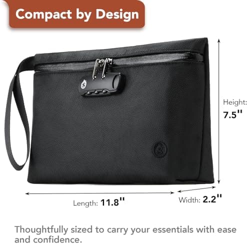 SmokyJoy Smell Proof Bag with Combination Lock, Container Box Odor Proof Safe Travel Storage Case Odorless Organizer Gift for Friend, Black, 0.0164 liters, Smell Proof Bag with Combination Lock — view 2