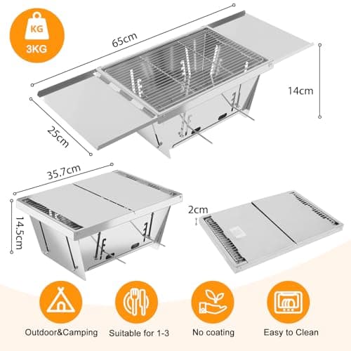 Dripex Portable BBQ Charcoal Grill Foldable Barbecue for Camping Outdoor — view 2