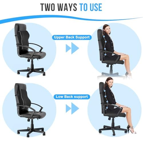 GOXIFACA Lumbar Support Cushion, Memory Foam Back Support for Office Chair — view 4
