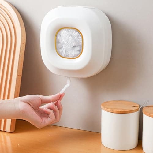 Homeponnew Kitchen Cling Film Holder Wall Mount Dispenser Box for Food Wrap Rolls Storage Bags Shoe Covers - Mint Green 15.5x7cm(White) — view 4