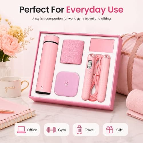 5-Piece Fitness Gift Set for Women, Insulated Bottle, Towel & Power Bank — view 4