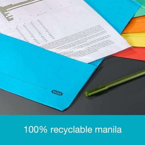 Elba Foolscap Document Wallets, Blue A4+ Folders for Paperwork, Pack of 25 — view 6