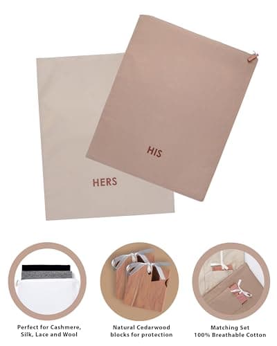 Delicates, Cashmere Wool Storage Bag with Integrated Cedar Wood (Him and Her) — view 4