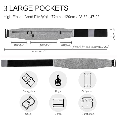 HAISSKY Running Belt, Lightweight Fitness Waist Pack, up to 6.9" — view 2