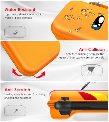 ivoler Carry Case for Nintendo Switch 2 (2025 Model) – Protective Portable Hard Shell Pouch Carrying Travel Game Bag – Orange — view 5