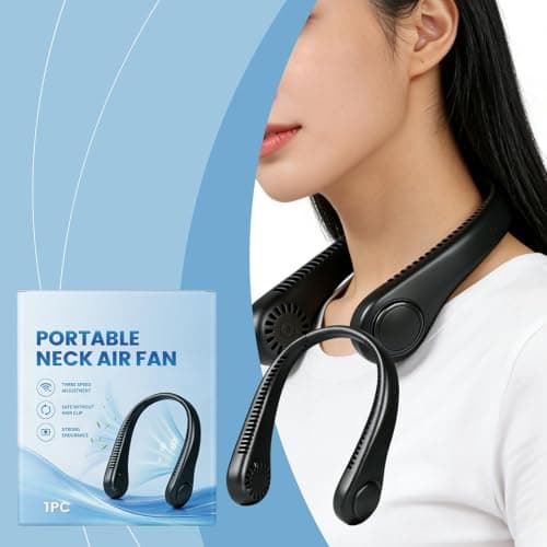 Portable Neck Fan, Hands-free Leafless, 360-degree Cooling — view 6