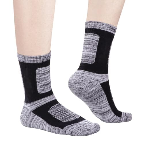 YUEDGE Moisture Wicking Cushioned Mens Socks Padded Winter Work Boot Sock Thick Thermal Sports Socks For Men 6-10, Multipack, 5 Pairs Red — view 5