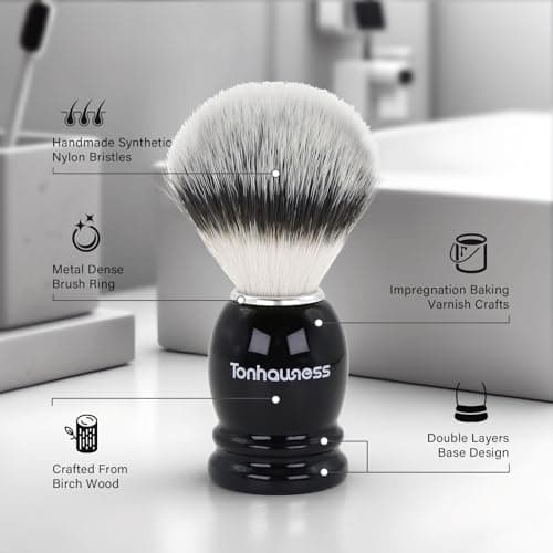 Travel Shaving Brushes Kit For Men, 4 In 1 Shaving Brush Set With Nylon Bristle Shaving Brush, Shaving Brush Case, Shaving Cream and Foldable Shaving Bowl For Trip — view 2