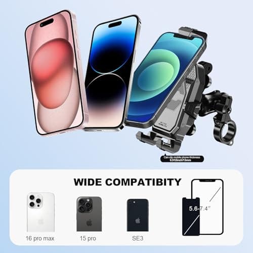 iMESTOU Anti-Vibration Motorcycle Phone Mount with Two 1"/25mm Ball Heads — view 5
