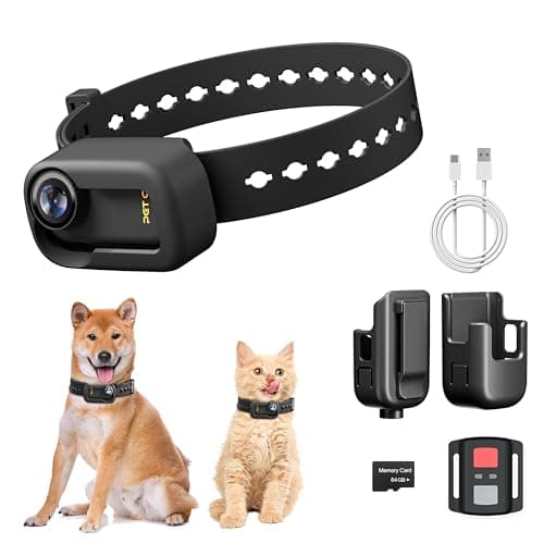 Yolansin 4K Cat Collar Camera with 64GB SD Card, Mini Pet Camera for Video Records for Cats Dogs Outdoor/Inoor Puppy Supplies Birthday Gift
