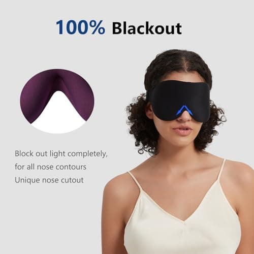ALASKA BEAR Memory Foam Sleep Mask, Contoured 3D Eye Cups, Purple — view 3