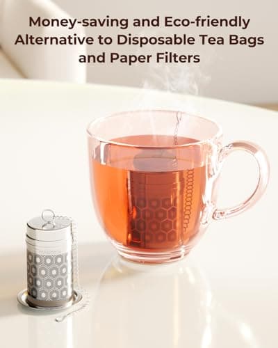 Reinmoson Stainless Steel Mini Tea Strainer for Loose Tea Infuser 1.2”x2.2” — view 5