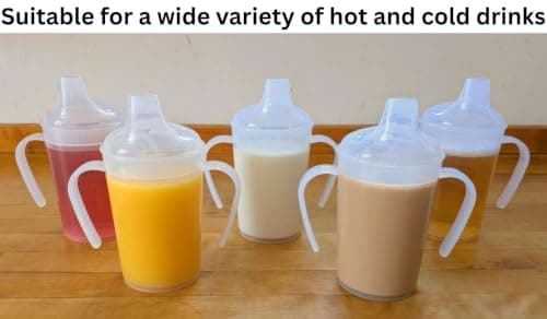 2 Pack - 300ml, Adult Sippy Cups with Twin Handles & Wide Spout. Non Spill — view 5