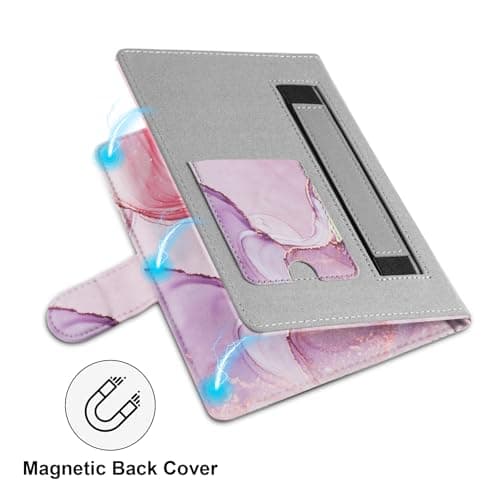 HoYiXi Universal Case for 6-6.8 inch E-Book Reader Compatible with 6.8" Kindle Paperwhite/6" All-new Kindle 2022&2019/Kobo Clara HD/Kobo Clara 2E,6" EReader Protective cover Built-in pocket,Dalipink — view 4