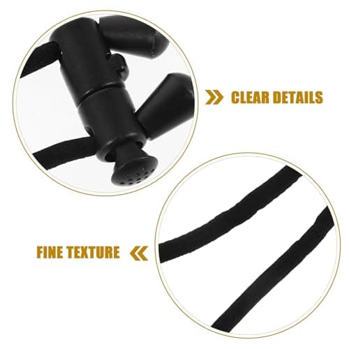 U Shaped Neck Pillow Rope Buckle 6 Pack Black Plastic Polyester — view 3