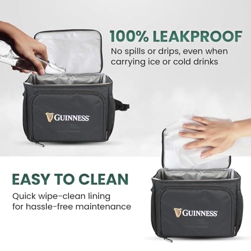 Guinness Cooler Backpack 24L – Insulated bag with padded straps, side pockets & leakproof lining. Perfect for travel, camping, BBQs, picnics & beach trips. Official Guinness cool bag for outdoors — view 2