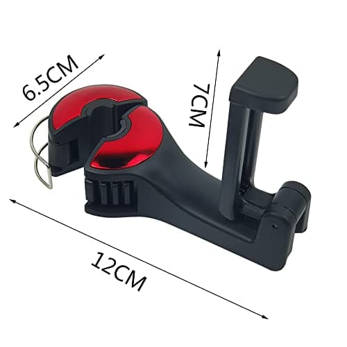 DOULEIN Car Headrest Hooks with Phone Holder, 2 Pcs Auto Seat Hanger Holder, Red — view 2