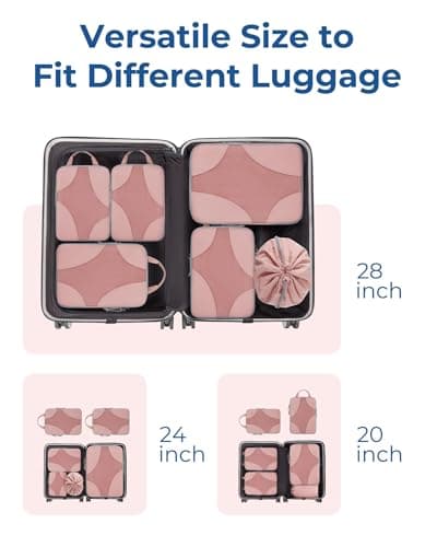 BAGSMART 6 Set Compression Packing Cubes, Travel Bag for Carry on Backpack — view 2
