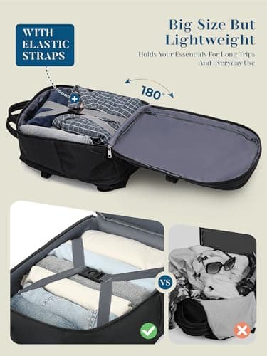 Lossga Cabin Bags 55x35x20 Underseat Anti Theft Carry-ons, Travel Backpack Cabin Size Hand Luggage Bag with Water Bottle Holder — view 3