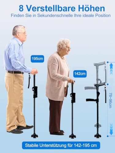 Adjustable Walking Sticks for Women and Men with Second Handle for Standing — view 4