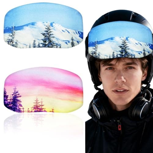 AOOWU Ski Goggles Protective Cover, 2 Pieces Protective Goggle Cover Portable, Ski Goggle Cover Sleeve Anti-Scratch, Fashion Ski Goggles Protective Cover, Ski Goggles Accessories, Ski Equipment