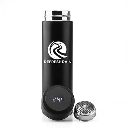 Smart Thermal Flask Digital Temperature Display Ideal for Hot Drinks & Boiled Water 500ml Stainless Steel Baby Bottle Perfect for Cold Coffee Tea Milk on the Go (Black) — view 3