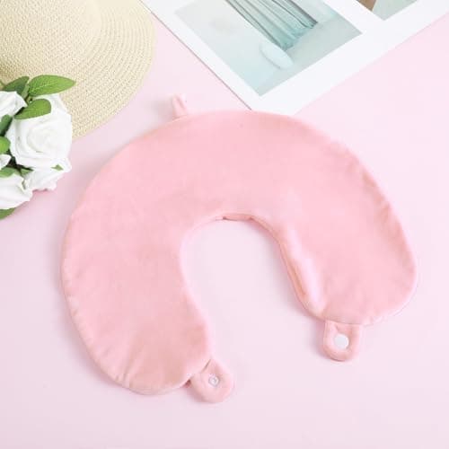 Bremorou Neck Pillow Covers with Zipper, Pillow Covers, U Shaped Neck Pillows Cover, Soft And Smooth Necks Case, Washable Travel Pillows Case, Airplane Replacement Cover, No Filler(Pink) — view 3