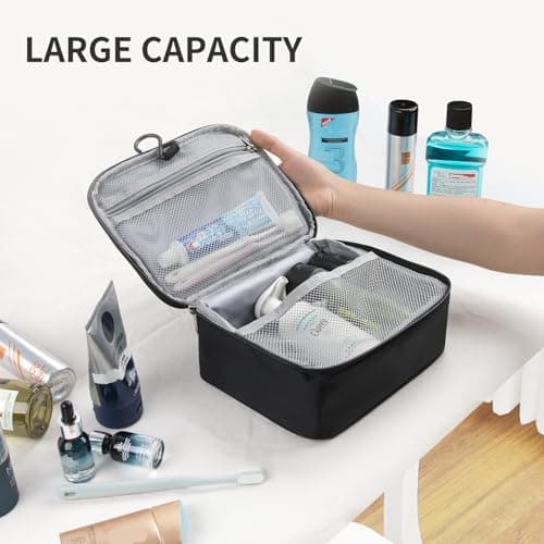 Hanging Toiletry Bag for Men – Small Travel Wash Bag with Sturdy Hook, Waterproof Shower Bag & Dopp Kit, Lightweight Mens Toiletry Bags for Bathroom Essentials — view 3