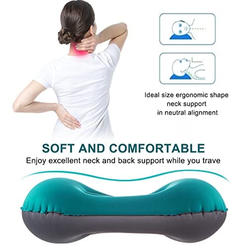Eono Ultralight Inflatable Camping Pillows for Adults, Compressible Compact Travel Inflatable Pillow, Comfortable Ergonomic Blow Up Air Pillow for Camping, Hiking, Beach, Fishing — view 3