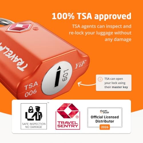 TravelMore Suitcase Padlocks with Keys, TSA Approved Travel Luggage Locks — view 3