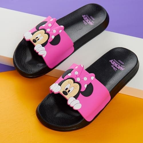 Disney Stitch Sliders for Girls Shower Beach Pool Shoes Slip On for Holiday Travel Summer Slippers Stitch Gifts for Girls (Pink Minnie, 12/13 UK) — view 2