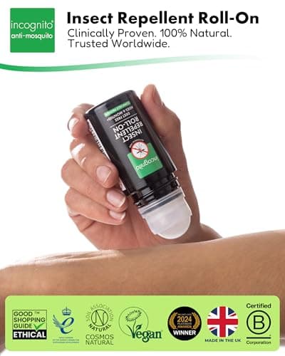 INCOGNITO Insect Repellent Roll on 50 ml - Maximum Strength, Vegan, DEET free formula - Mosquito Repellent and Effective On All Biting Insects - Travel Friendly - Bug Repellent Suitable for Humans, Transparent — view 6