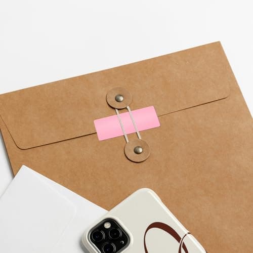 Meitaat Pink Rectangular Labels 50 x 25mm Blank Stickers Roll 500 Pcs — view 5