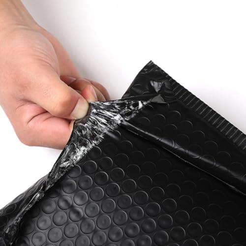 UTHCLO 50 Pcs Black Padded Envelopes Lightweight Pvc Packing Pouch with Tear Resistance and Shockproof Features, Practical Bubble Storage Bag for Transportation and Office Use — view 4