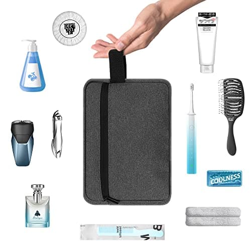 Toiletry Bag for Men, Portable Travel Wash Bag Waterproof Shaving Bag Toiletries Accessories Cosmetic Bag Make Up Bag, Gym Shower Bathroom Makeup Bag with Handle (Grey) — view 6