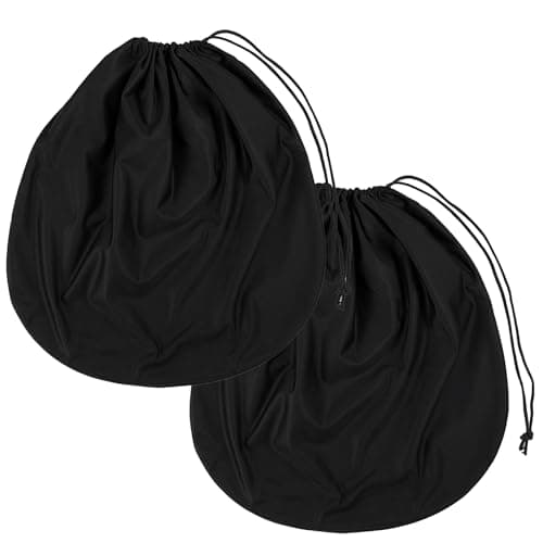 FAIRY CORA 2 Pack Motorcycle Helmet Bag, Lightweight Polyester Storage Carrying Case with Soft Lining for Sport Riding Travel (Black, 18.5 x 17 x 0.4 In)