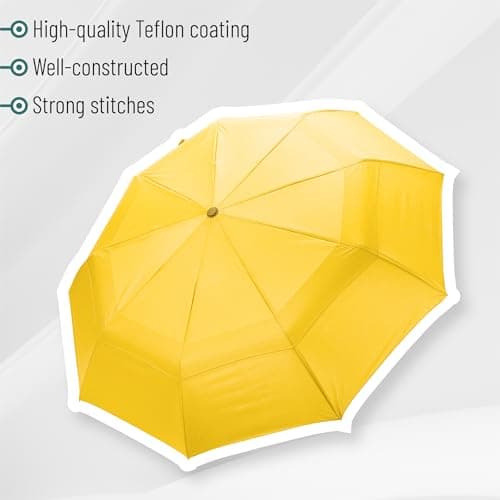 Mr. Pen Windproof Travel Umbrella - Yellow, Automatic, Compact, Rain Umbrella — view 5