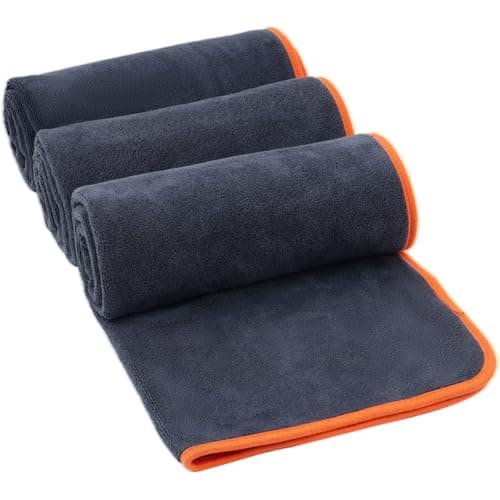 JRHSLCXLT 3 Pack Microfibre Sports Towel Fast Drying & Absorbent Gym Towel Men Workout Sweat Towels for Gym Fitness,Yoga, Camping Black Towels (40x80cm)