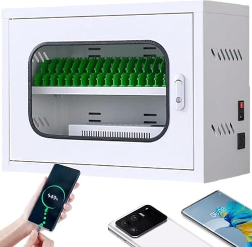Portable Multi-Port USB Charger, Rechargeable Phone Charging Station with Lock, Ideal for School & Office, Secure Cell Phone Charging Locker