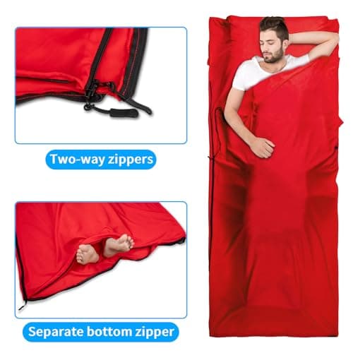 Sleeping Bag Liners-Ultralight Travel Sheets Portable Sleeping Bag Liner for Adults 90x220cm,Camping Hut Sleeping Bag, Ideals for Backpacking Travel Business Trip — view 3