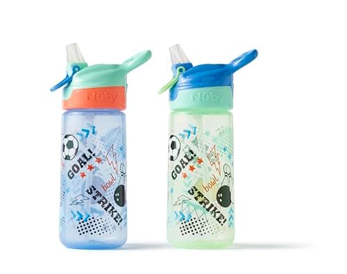 Nuby Super Quench Free-Flow Water Bottle, 2-Pack, 540ml, 18M+, Sports