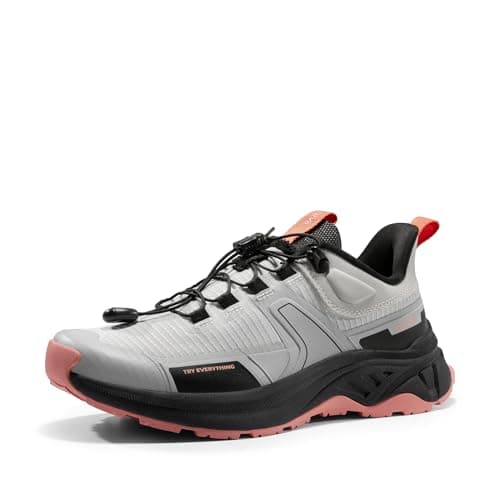 NORTIV 8 Women's Hiking Shoes,Size 6,Grey Pink