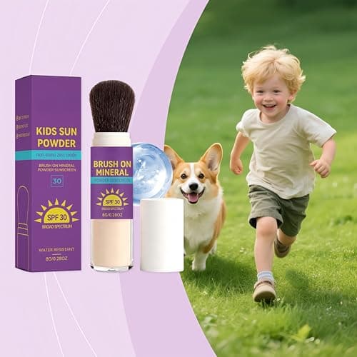 Kids Mineral Sunscreen Powder SPF 30, Brush-On SPF Powder for Scalp, Gentle No White Cast Non Greasy, Baby Toddler Sunscreen Travel Size 8g (2PCS) — view 2