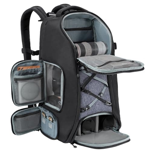 K&F CONCEPT Camera Backpack, 30L Camera Bag for Photographer with Raincover