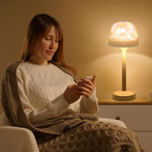 vsshe Ocean Wave Cordless Projector Light, Rechargeable LED Aurora Projector with Remote Control, 6 Colors Luminorthe Cube Dimmable Touch Desk Lamp for Bedroom Living Room Game Party Atmosphere Lights — view 6