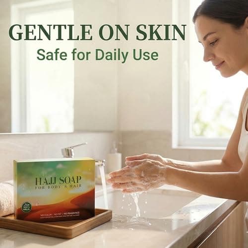 OBD 3 x Hajj Soap for Body & Hair – Unscented Halal Soap Bar for Hajj & Umrah Travel, Gentle Personal Care Soap for Body Washing and Hair Cleansing, No Colour No Fragrance Soap for Daily Use — view 4