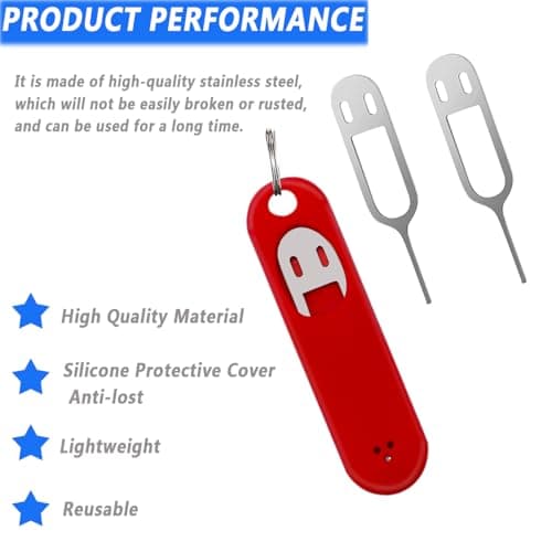 6 Pieces SIM Card Removal Tool, Sim Card Tray Opening Tool Eject Pins Needle Opener Ejector Compatible with All iPhone Apple iPad HTC Samsung Galaxy Cell Phone Smartphone Watch Chain Link Remover — view 5