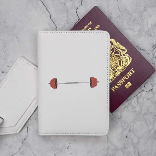 Azeeda 'Barbell Fitness Gym' Passport Travel Set - White (PA00039863) — view 4