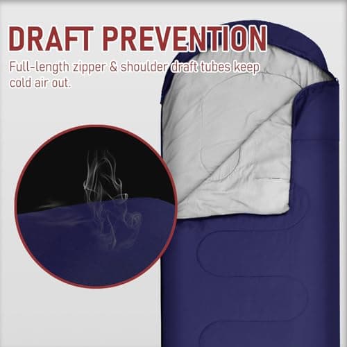 Sleeping Bags for Adults & Kids Sleeping Bag for 3-4 Season, Adult Blanket, Ultralight Carry Bag, Lightweight Compact, Soft for Outdoor Camping, Travel, Hiking (Blue Warm Weather 15-32°C) — view 5