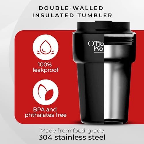 OTTO KONING Travel Mug 350ml (12oz) - Leakproof Insulated Coffee Cup — view 5